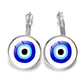 Blue Evil Eye Hoop Earrings For Women