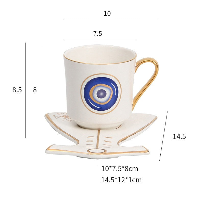 evil eye saucer cup