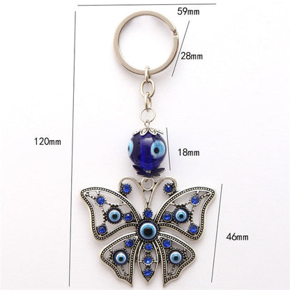 Evil Eye Butterfly Keychain