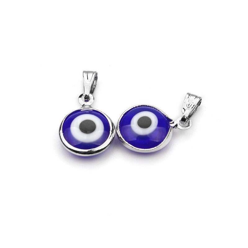 round evil eye pendant