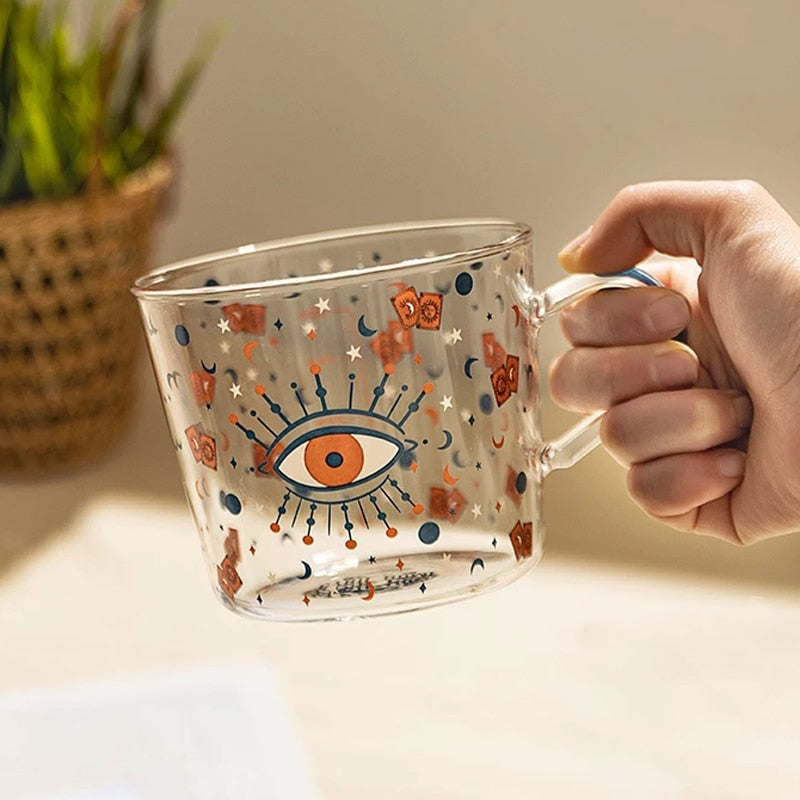 transparent evil eye coffee mug