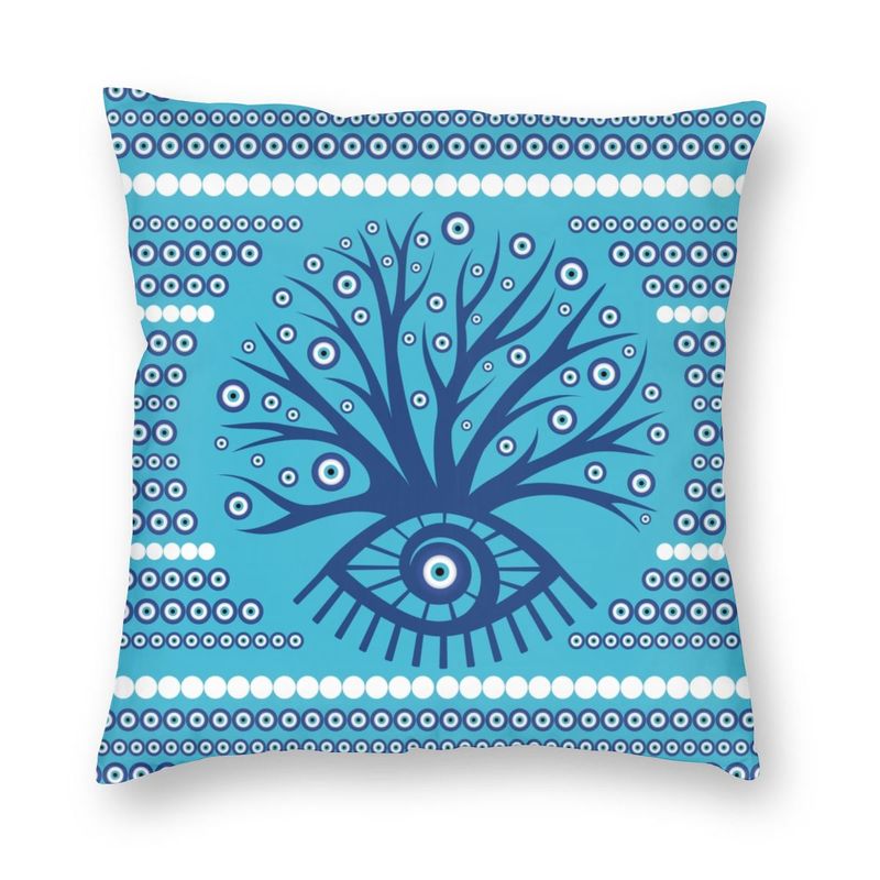 evil eye tree pillow