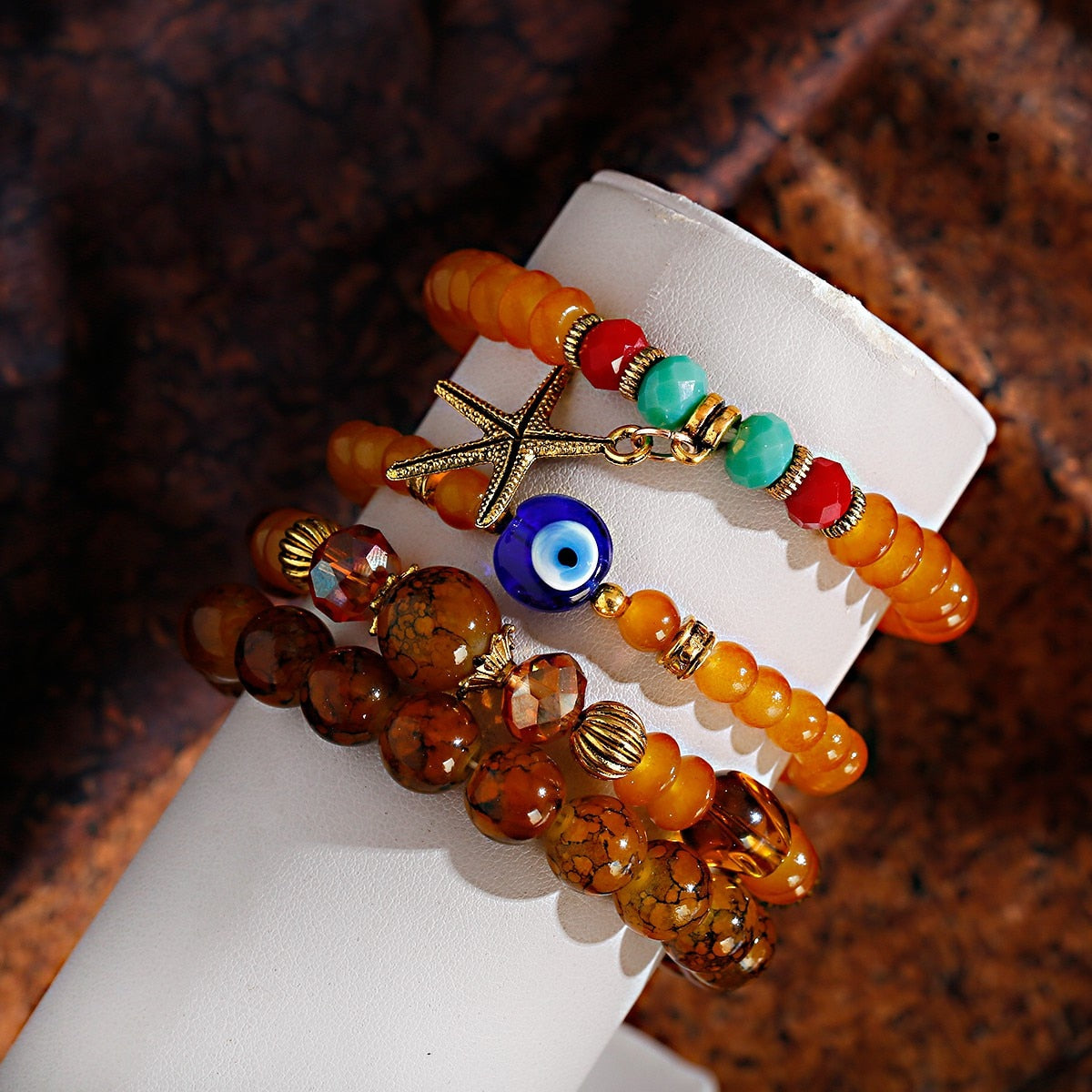 Evil Eye Crystal Stone Beads Bracelet