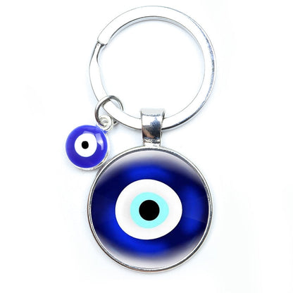 Blue Evil Eye Metal Keychain