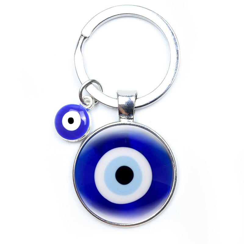 Blue Evil Eye Metal Keychain