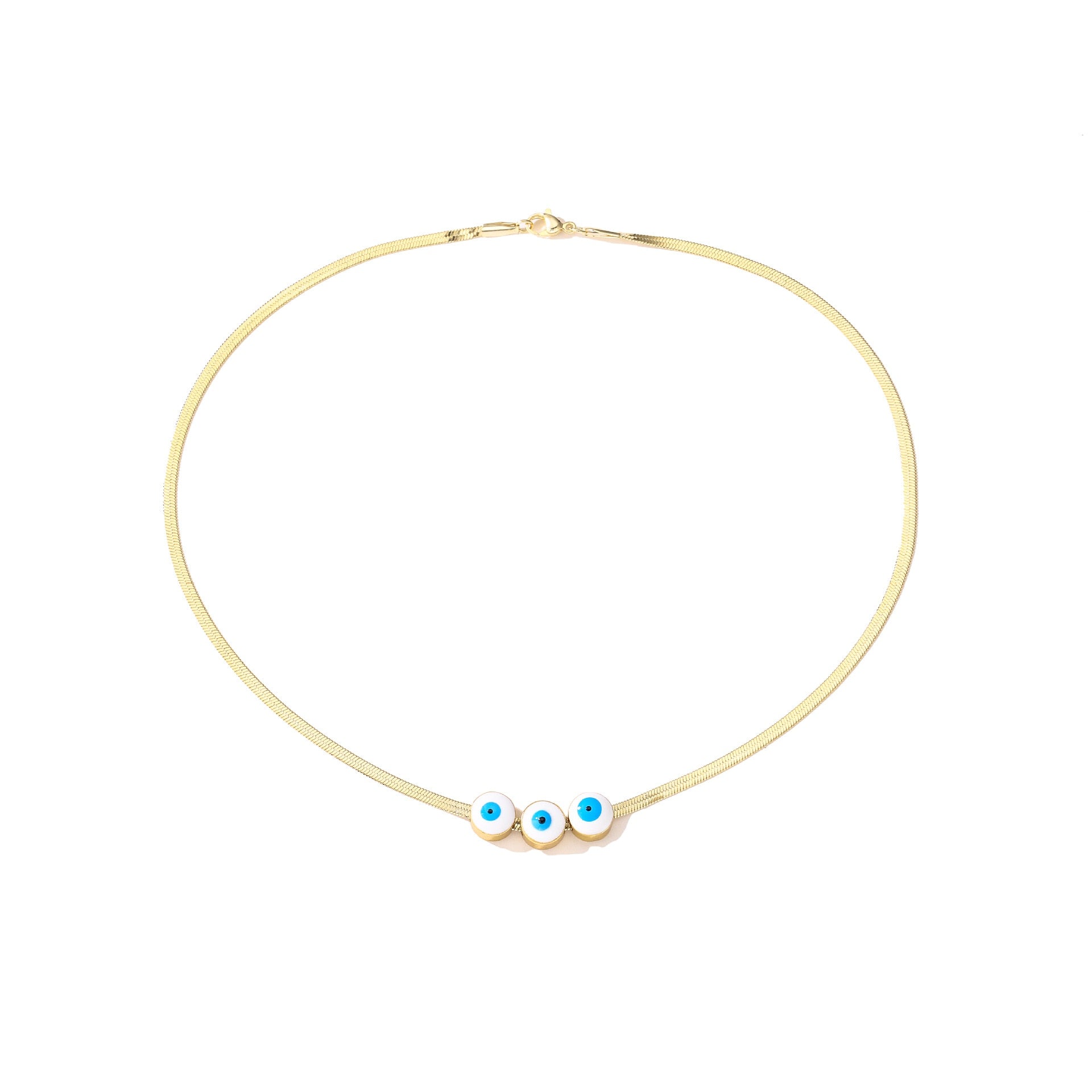 Evil Eye Stainless Steel Choker Chain Necklace