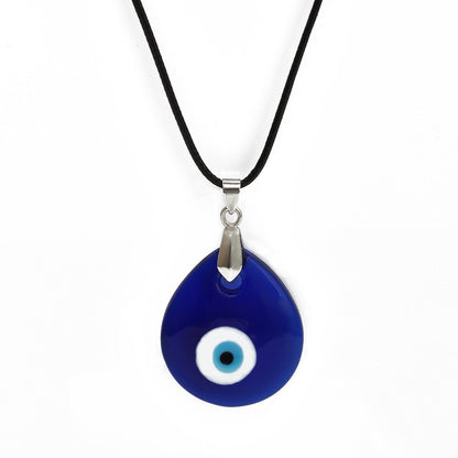 Blue Glass Evil Eye Amulet Necklace