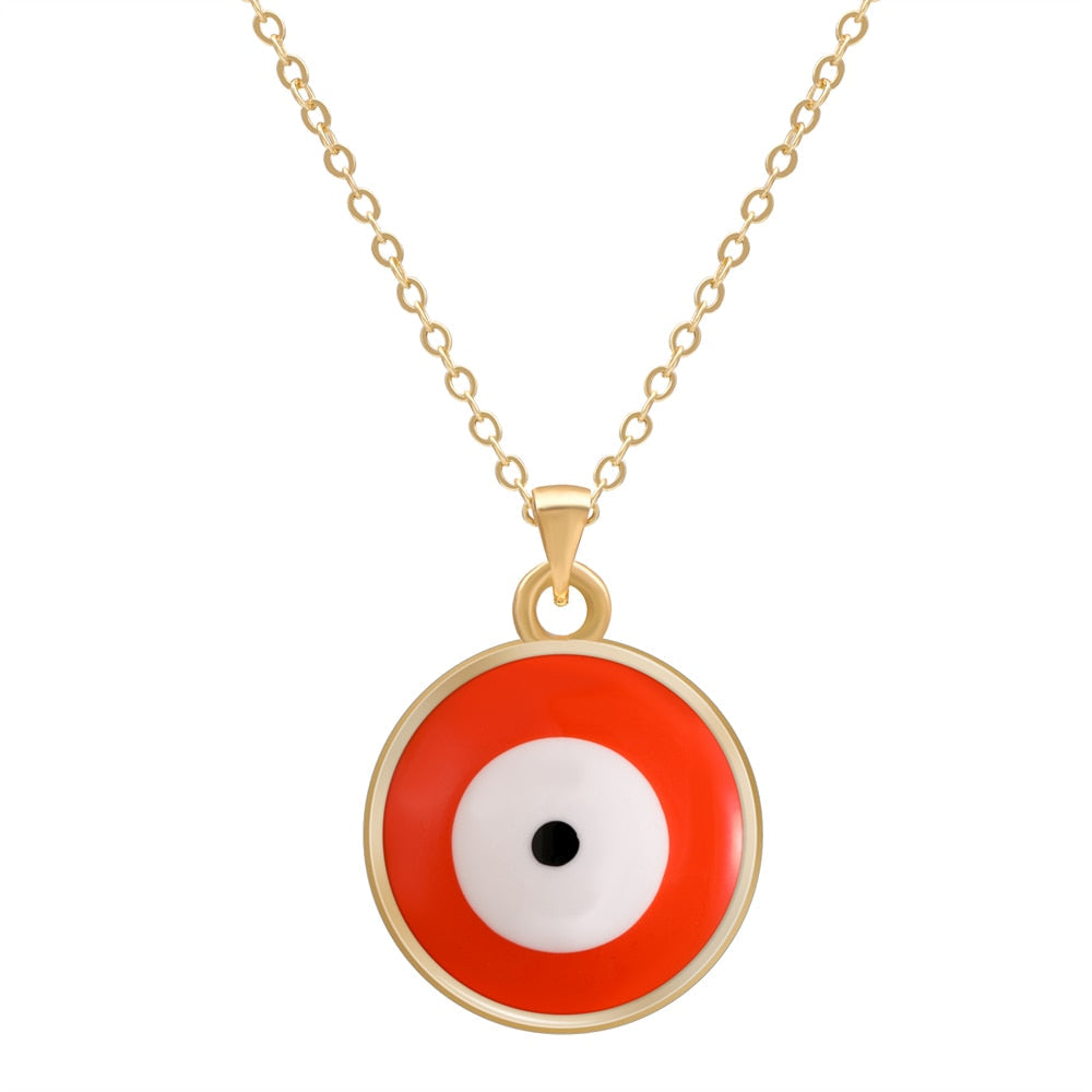 Multicolor Evil Eye 14K Gold Plated Necklace