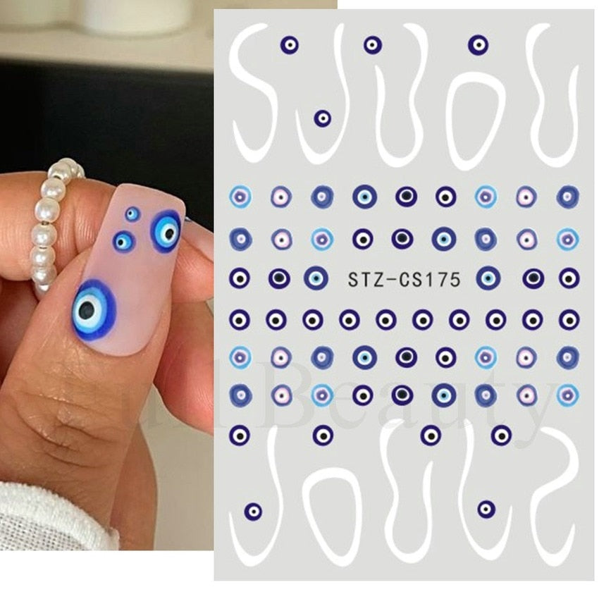 evil eye nail art stickers