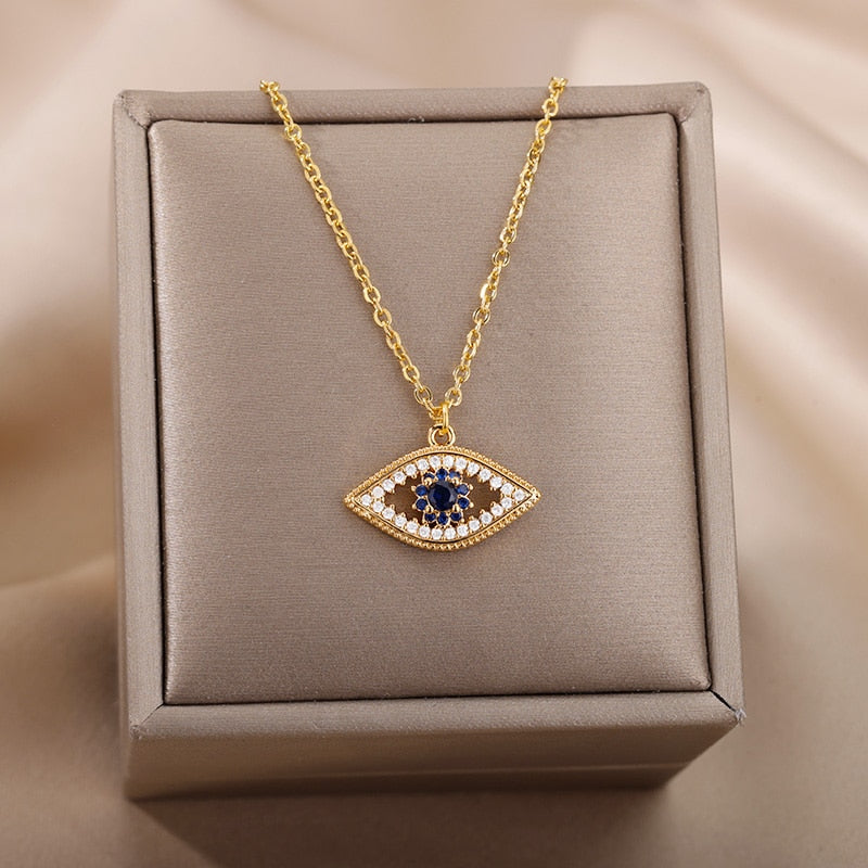 Sapphire Evil Eye Necklace