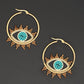 Evil Eye Stainless Steel Gold Hoop Earrings
