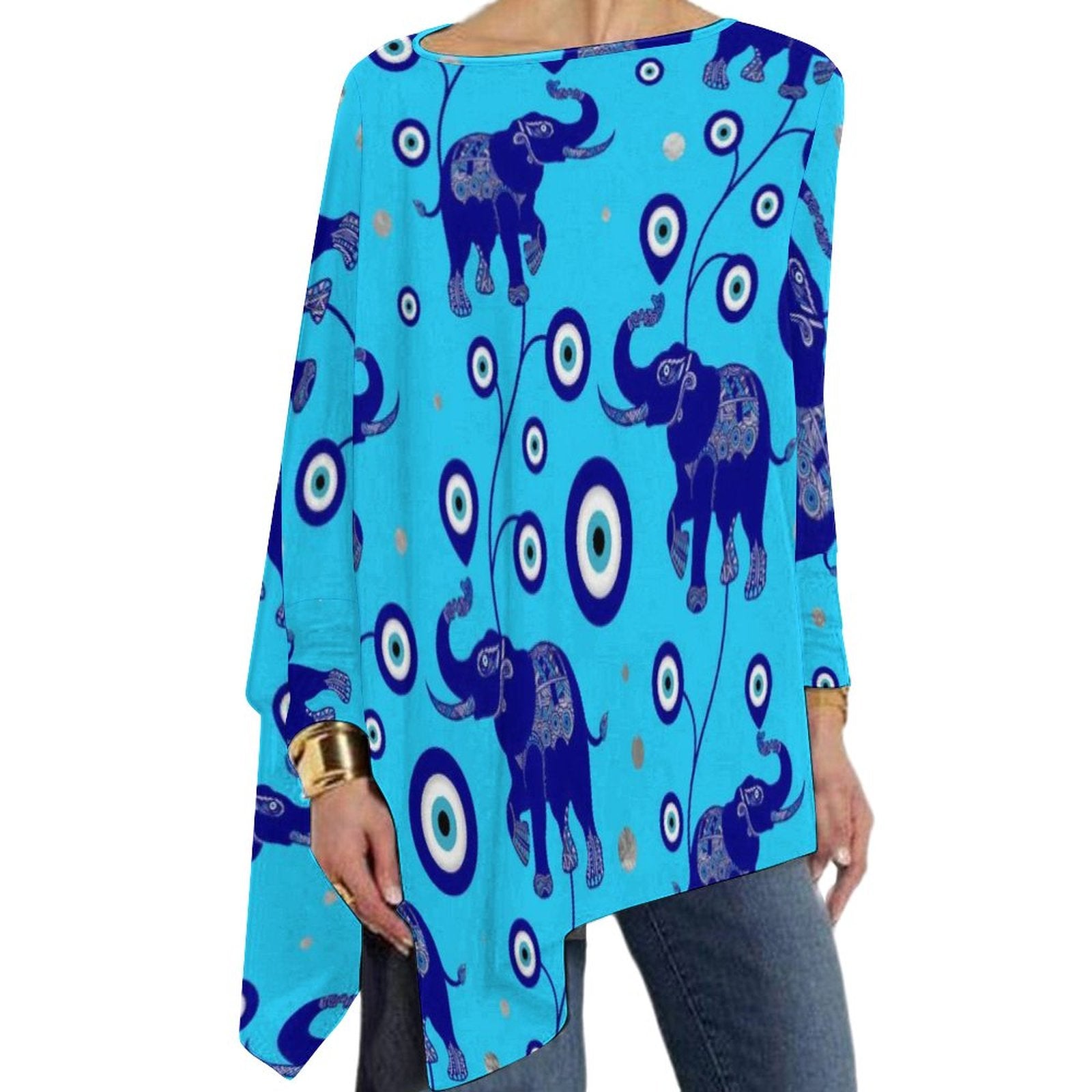 evil eye elephant print shirt