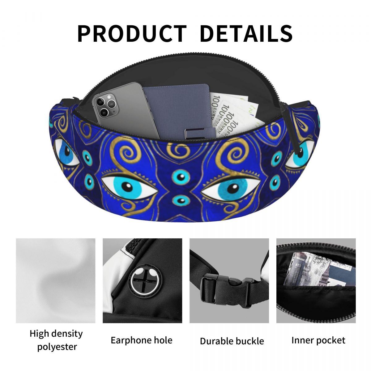 Blue Evil Eye Classic Waist Bag