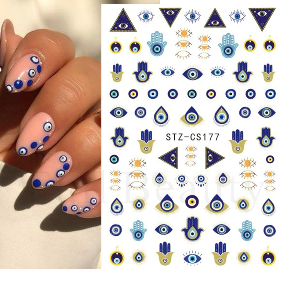 evil eye nail art stickers