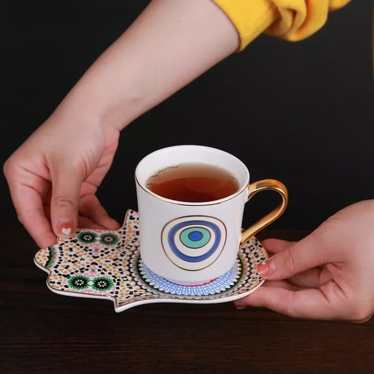 evil eye hamsa hand cup