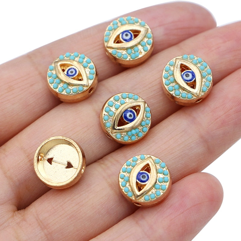 Gold Plated Evil Eye Beads