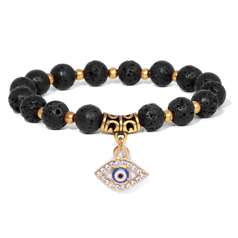 Evil Eye Natural Stone Beads Bracelet