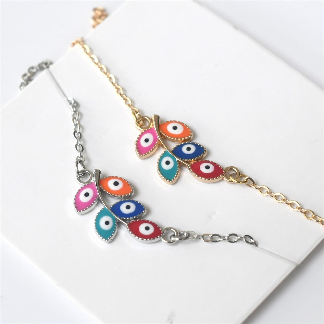 Evil Eye Clavicle Chain Necklace