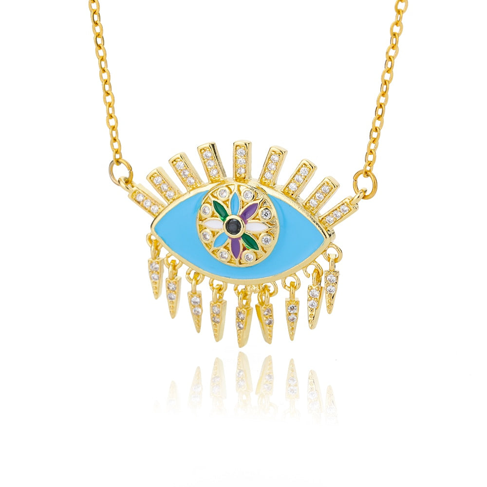 crystal evil eye necklace