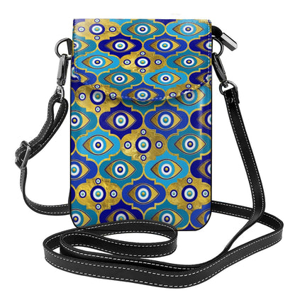 Evil Eye Quatrefoil Pattern Shoulder Bag