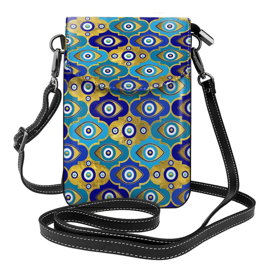 Evil Eye Quatrefoil Pattern Shoulder Bag