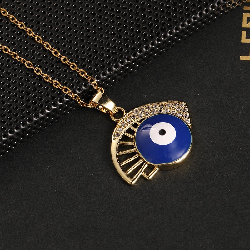 trendy evil eye pendant necklace