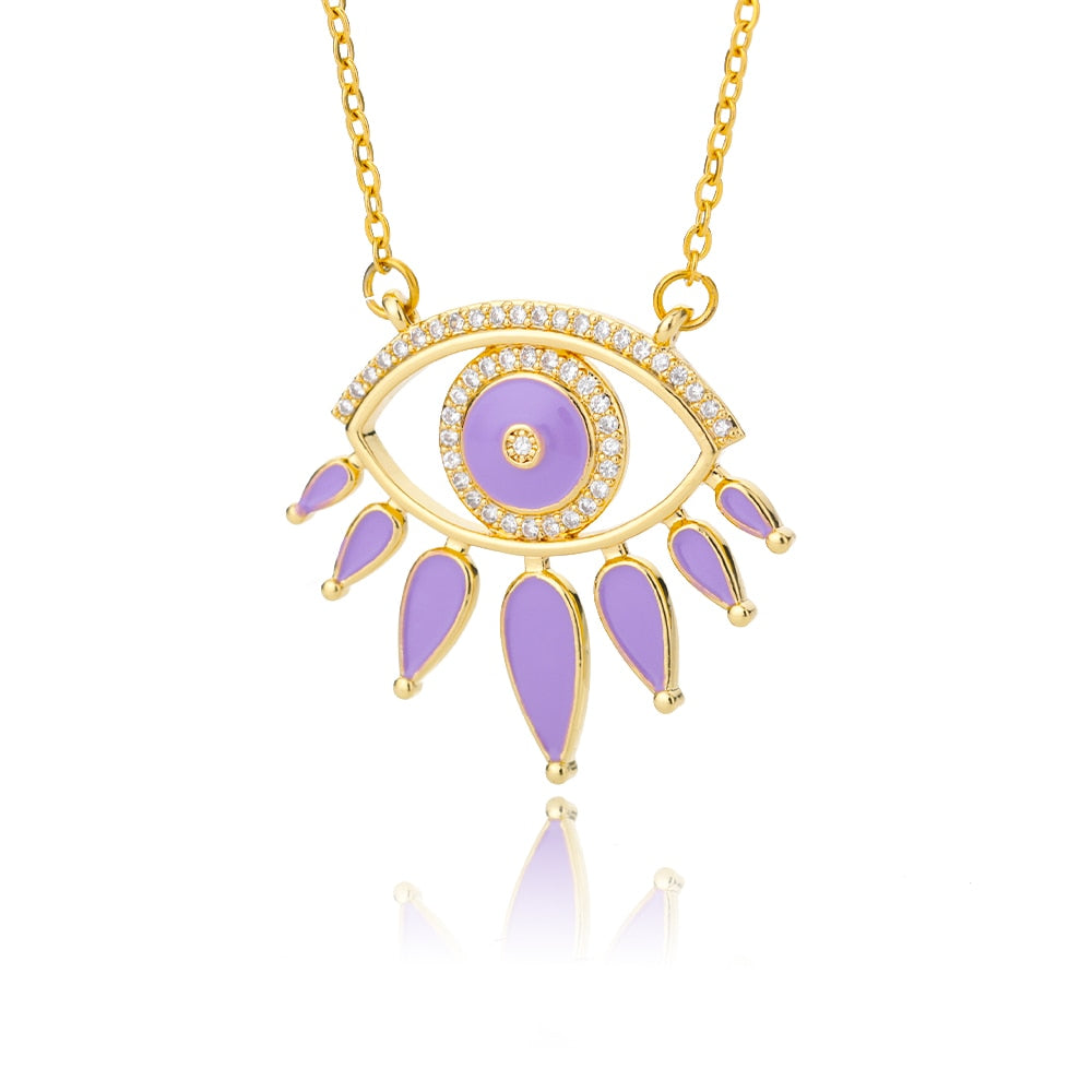 crystal evil eye necklace