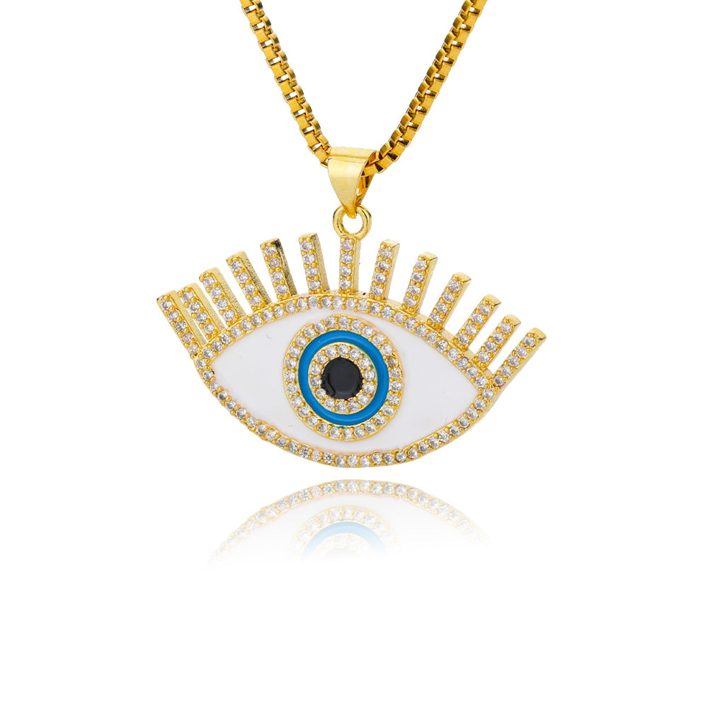 crystal evil eye necklace