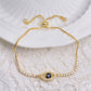 Gold-Plated Evil Eye Charm Bracelet