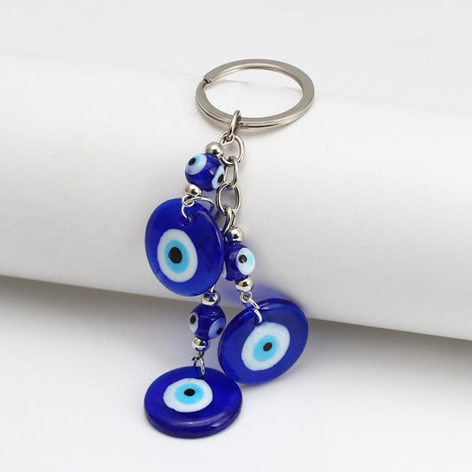 Evil Eye Blue Glass Keychain