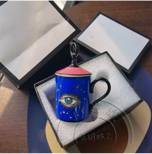 Evil Eye Ceramic Blue Coffee Mug