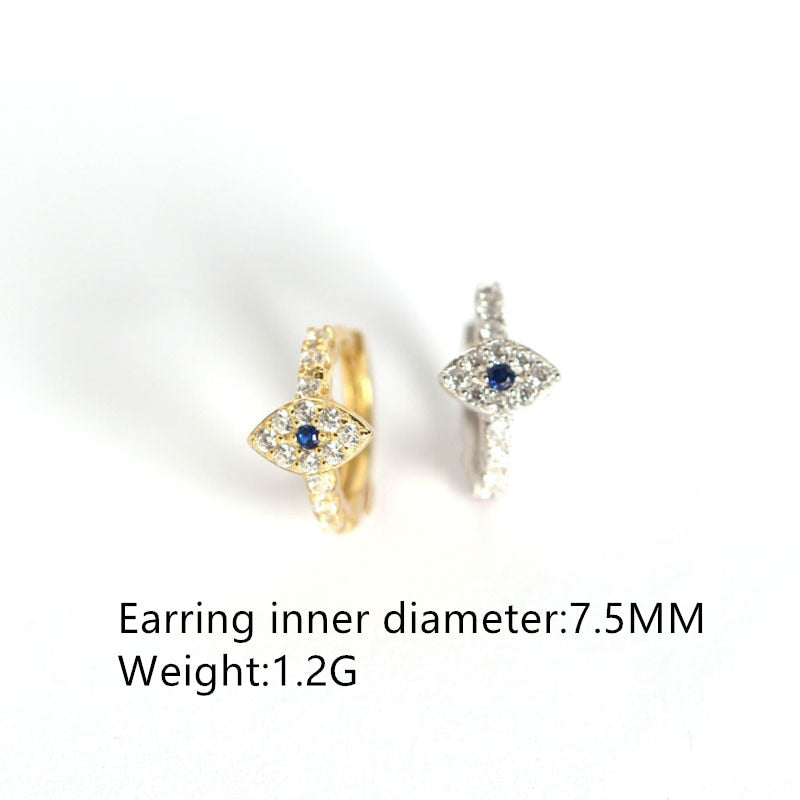 Crystal Zircon Evil Eye Stud Earrings