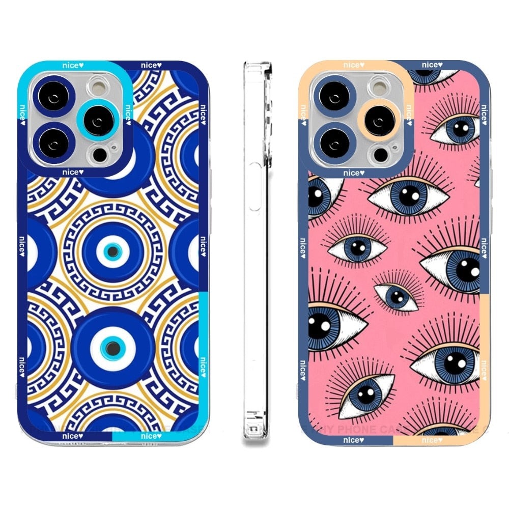 colorful evil eye iphone case