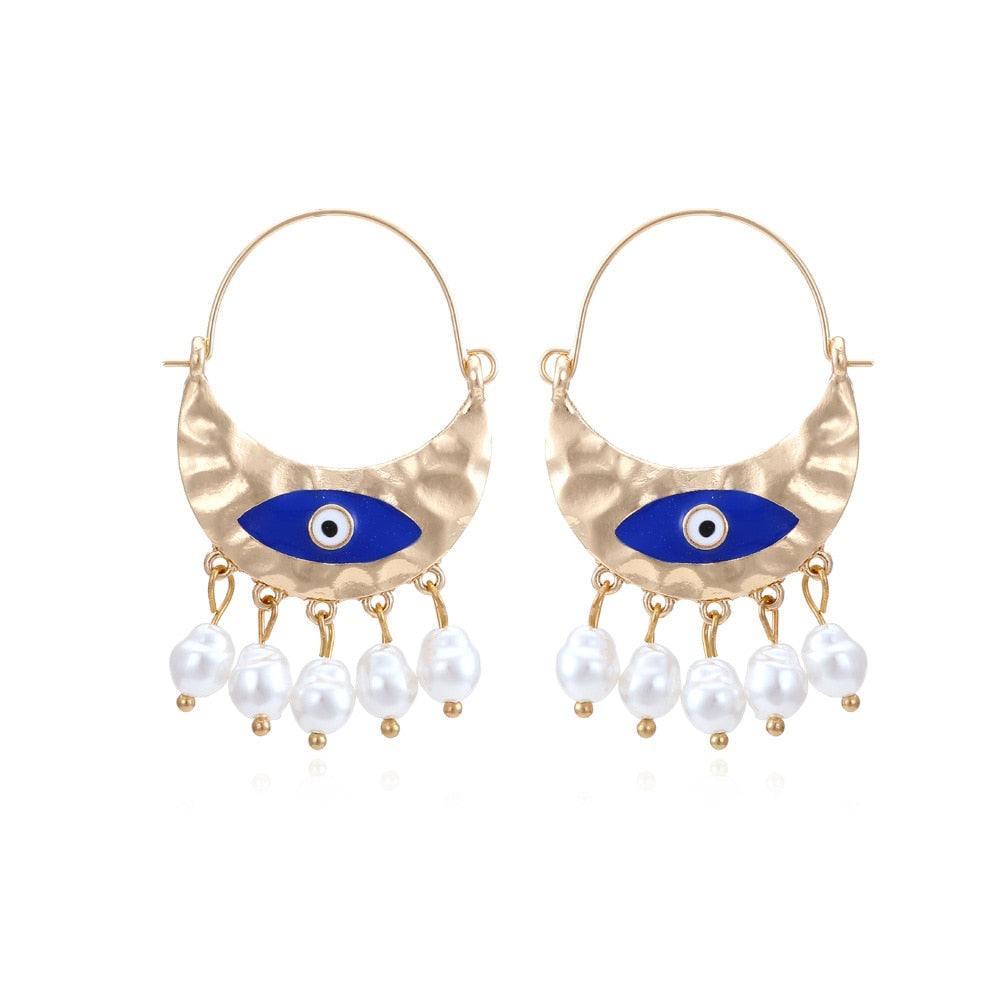 Cute Shape Evil Eye Drop Earrings.