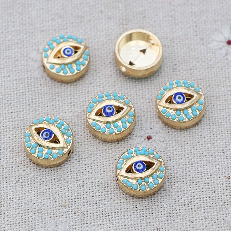 Gold Plated Evil Eye Beads