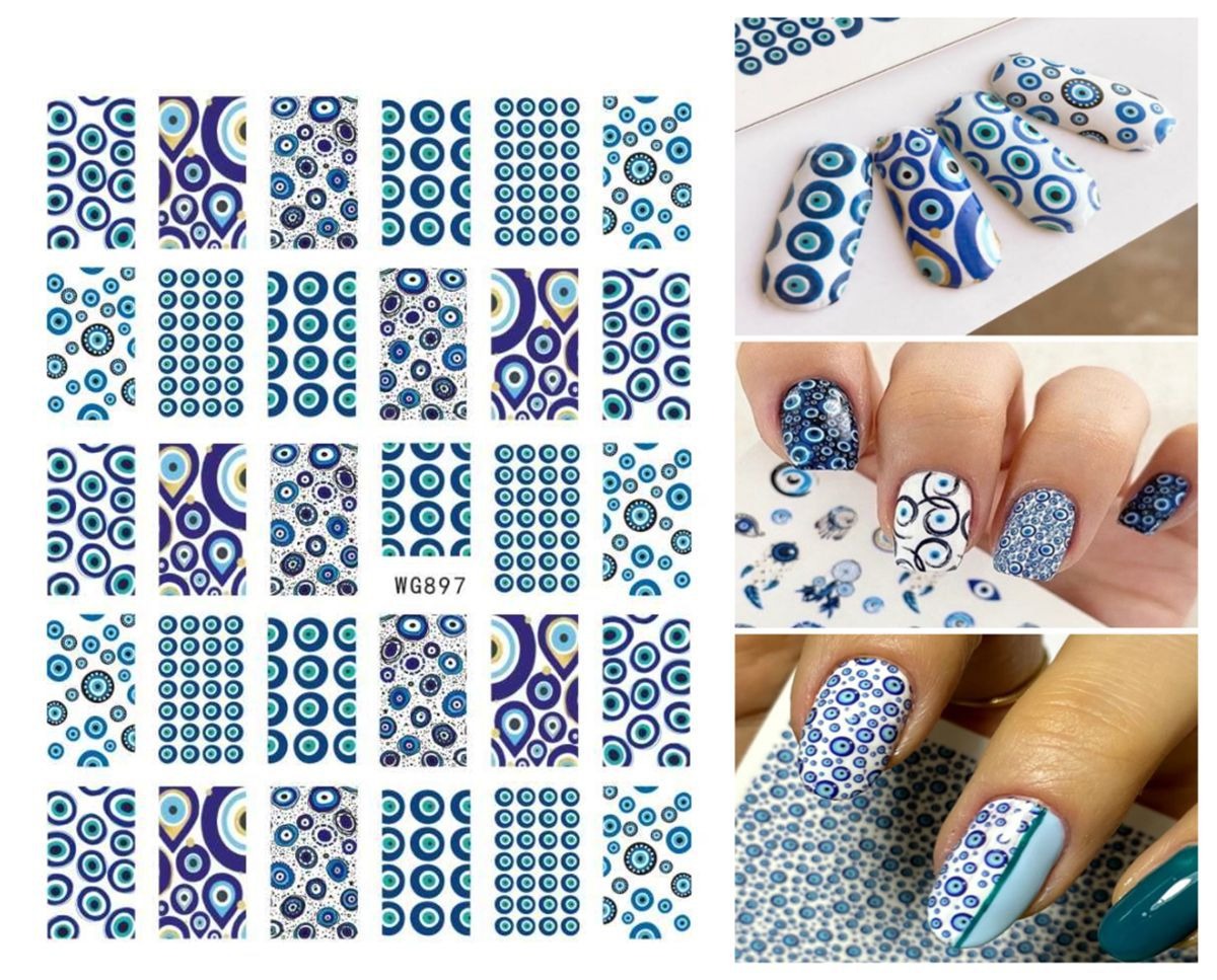 3D Colorful Eye Nail Stickers