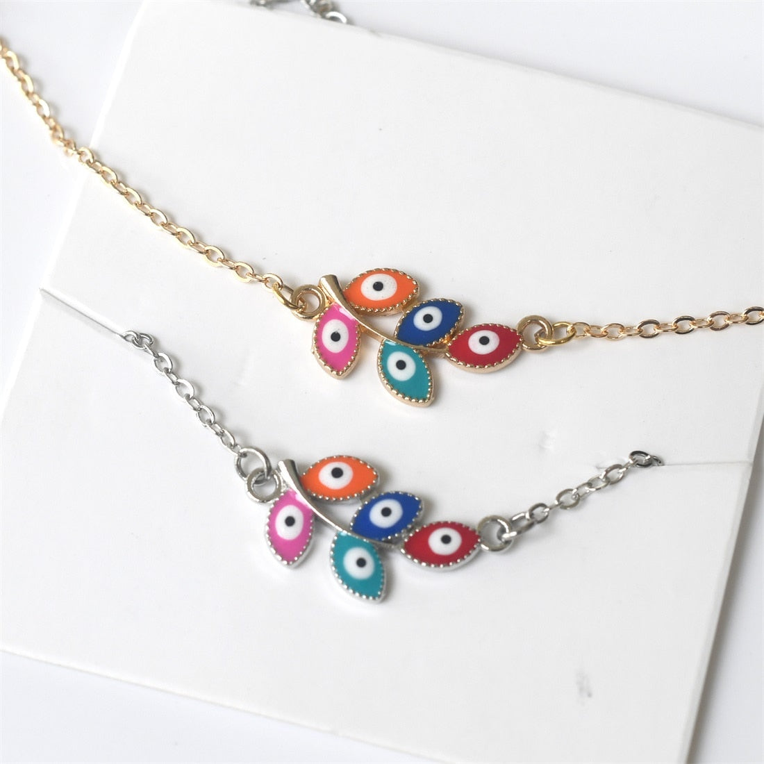 Evil Eye Clavicle Chain Necklace