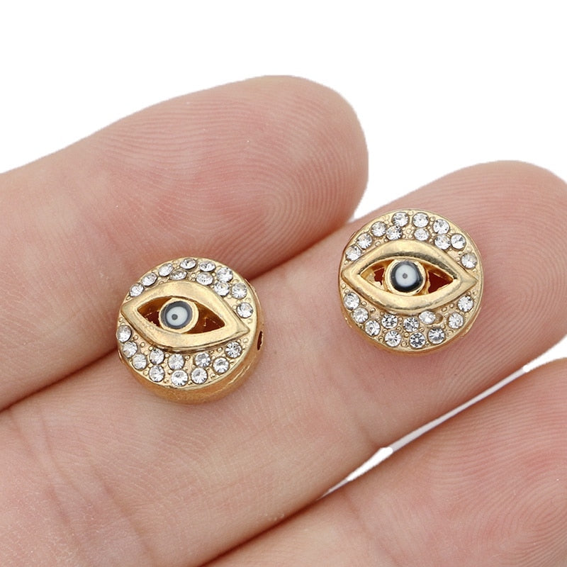 Gold Plated Evil Eye Beads