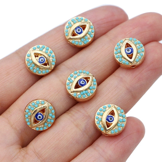 Gold Plated Evil Eye Beads