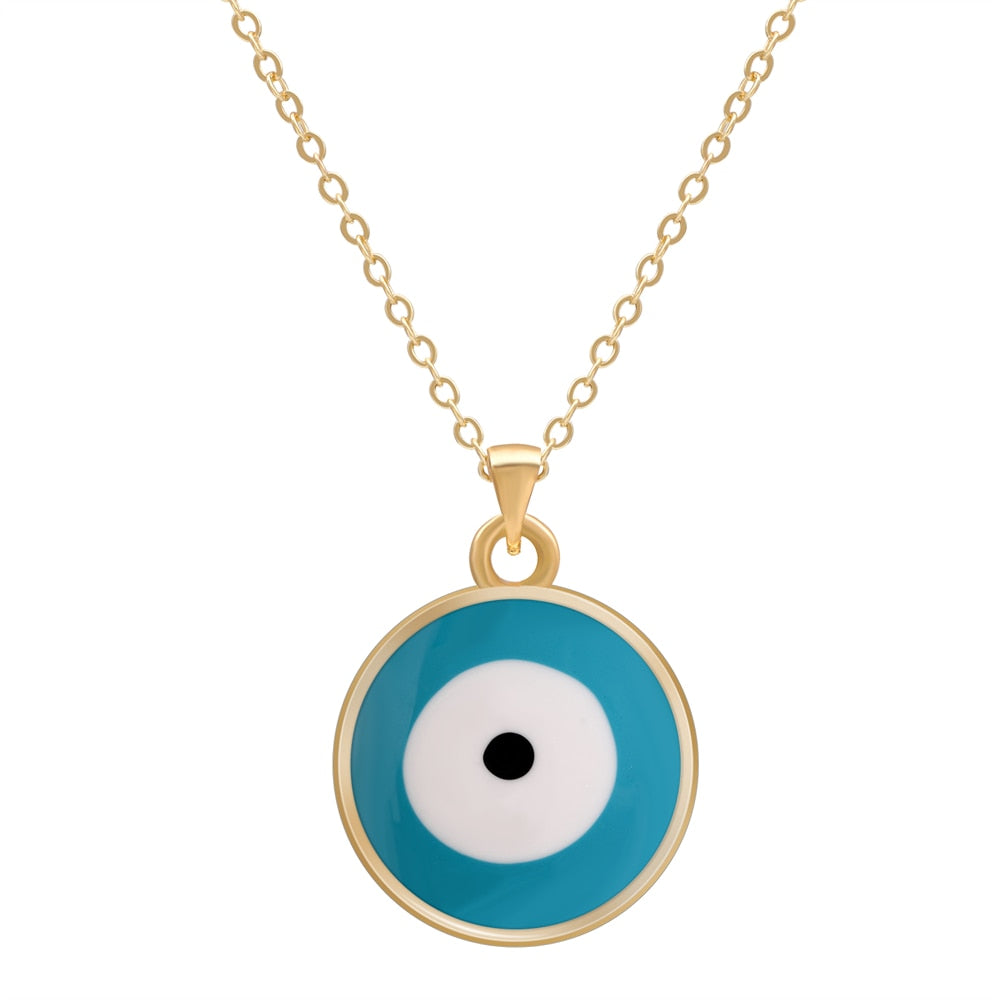 Multicolor Evil Eye 14K Gold Plated Necklace