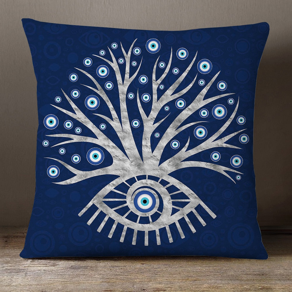 charm tree evil eye pillow