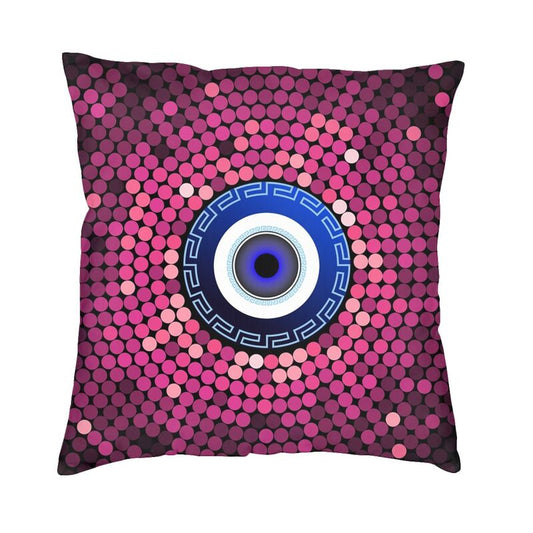 sparkling mandala evil eye pillow