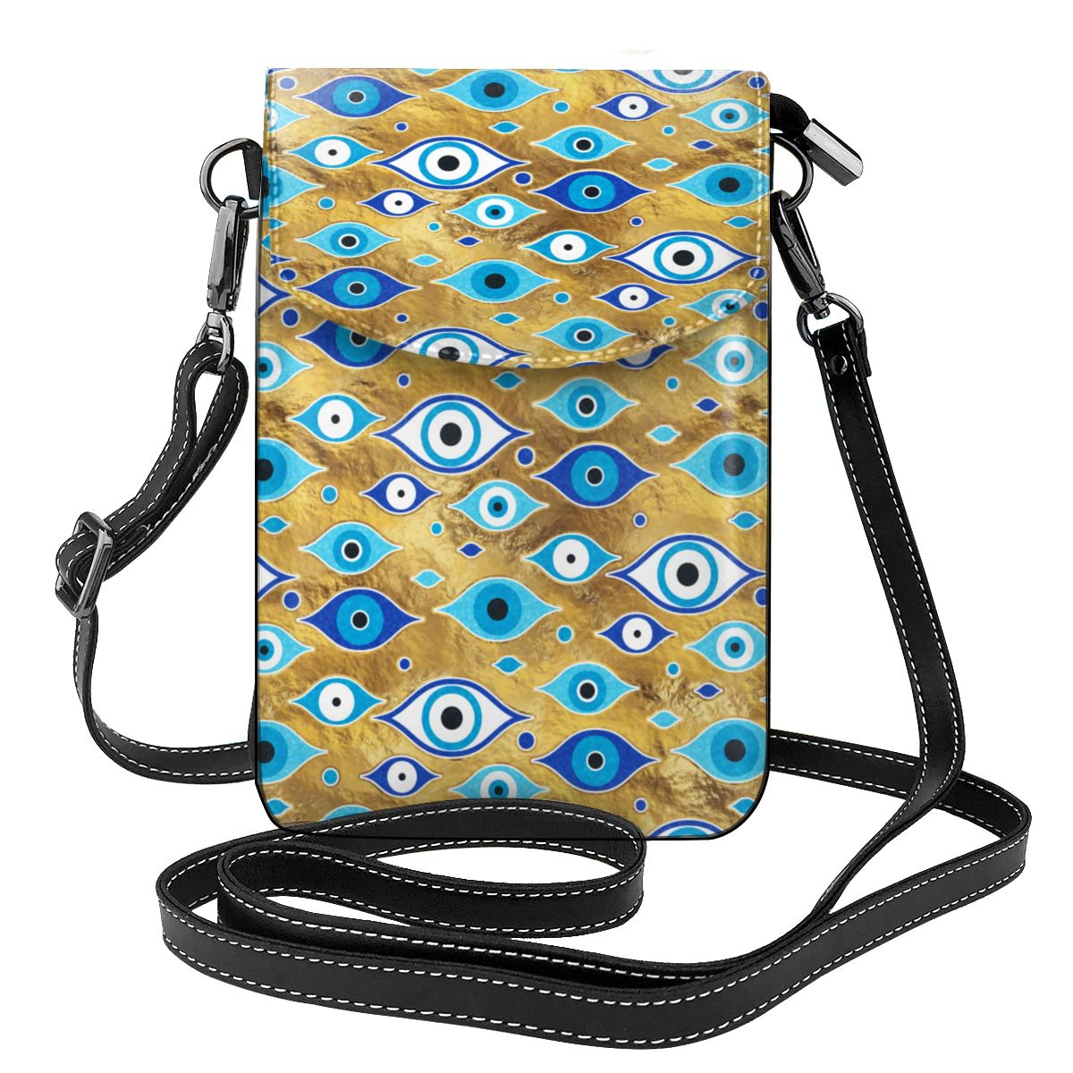 Evil Eye Quatrefoil Pattern Shoulder Bag