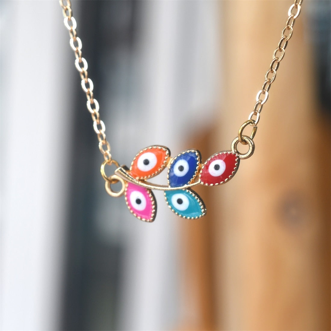 Evil Eye Clavicle Chain Necklace