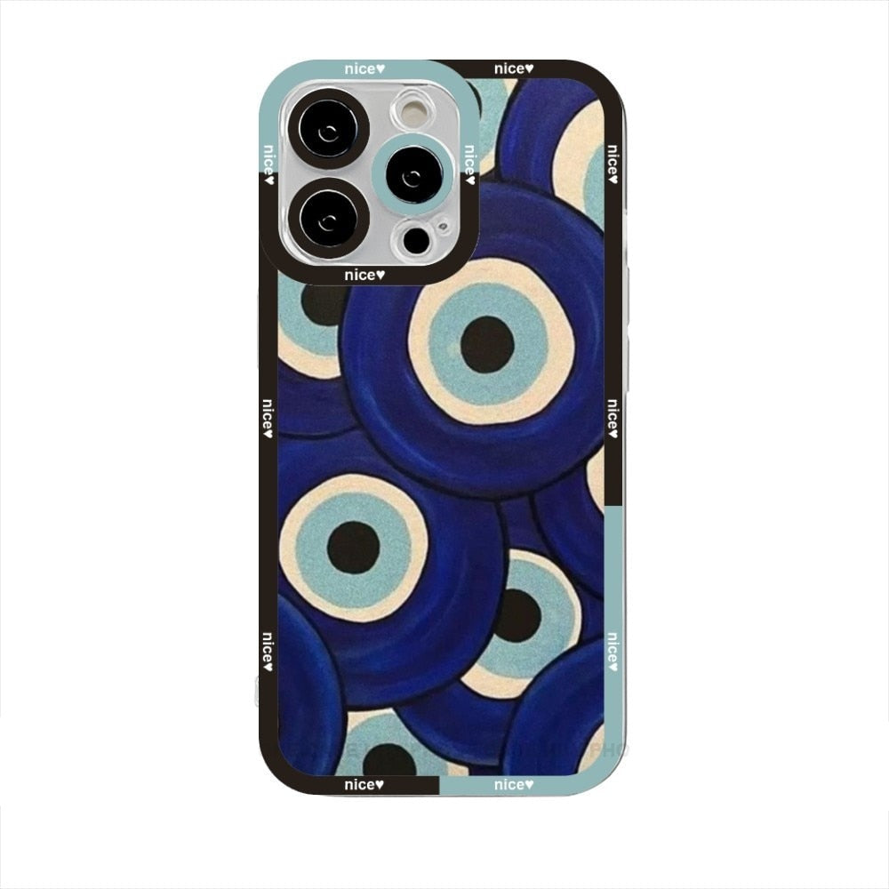 colorful evil eye iphone case