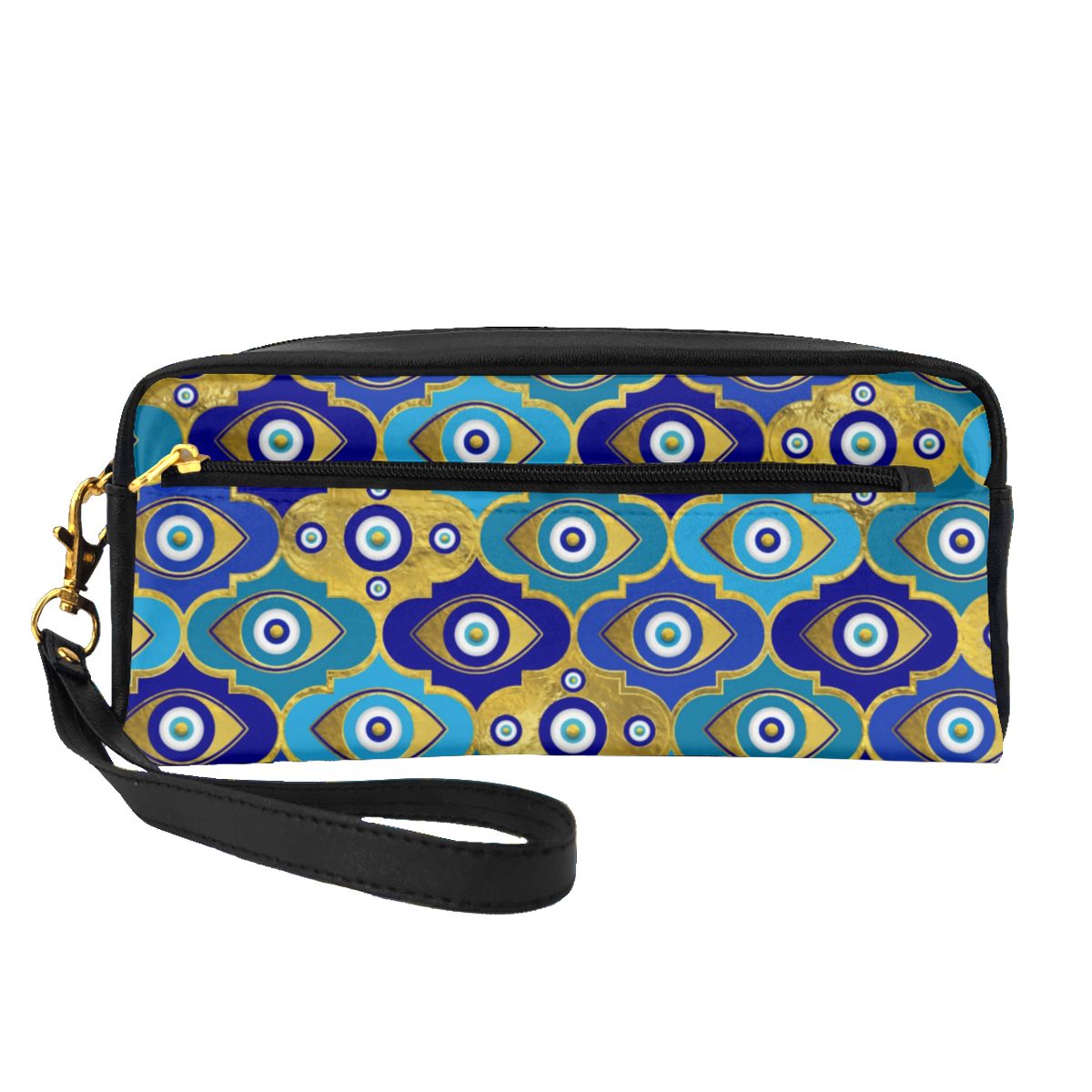 Quatrefoil Pattern Evil Eye Leather Purse