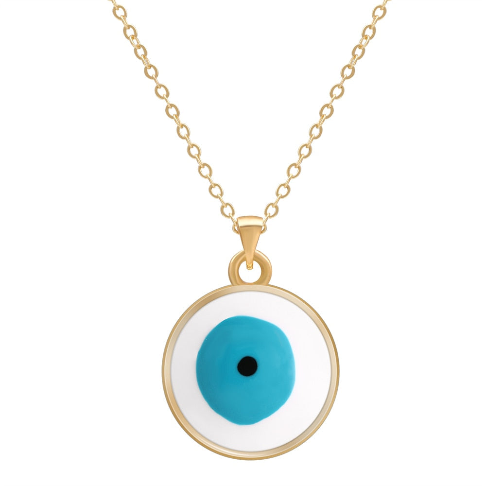 Multicolor Evil Eye 14K Gold Plated Necklace