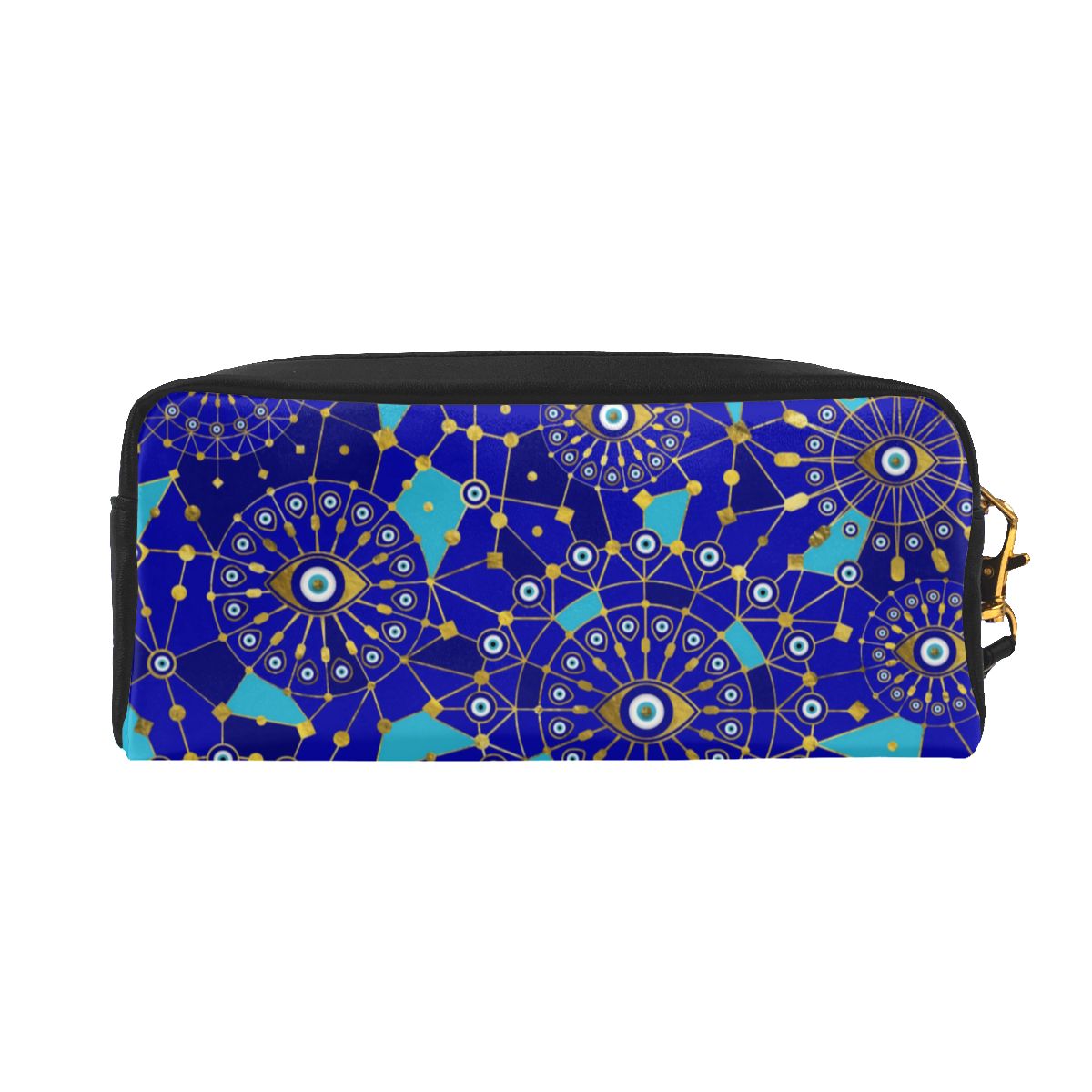 Quatrefoil Pattern Evil Eye Leather Purse