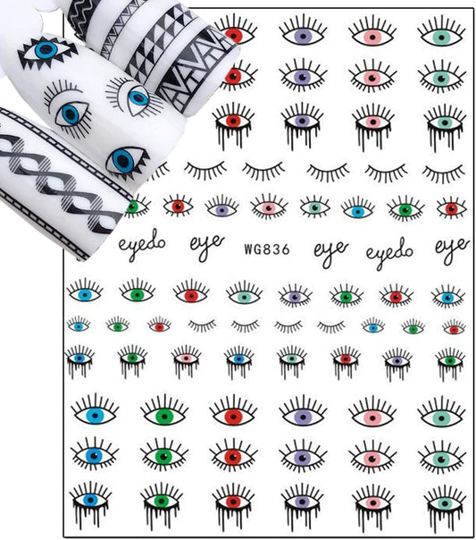 Evil Eye Style Nails Stickers