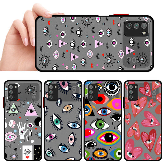 multiple printed evil eye phone case